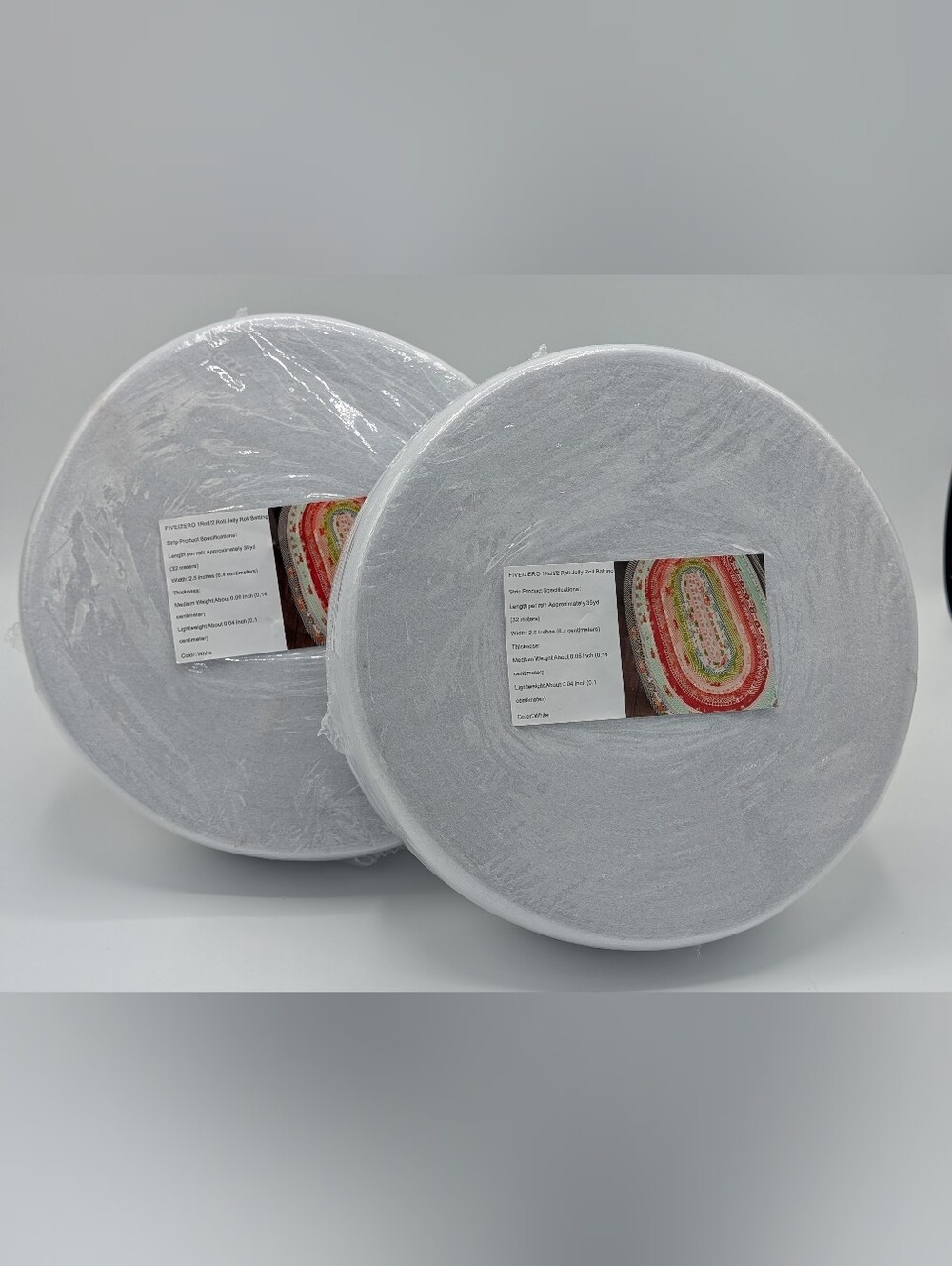 Fiveizero White Roll Jelly Batting 2.5" Wide 70 Yards- 2 Pack